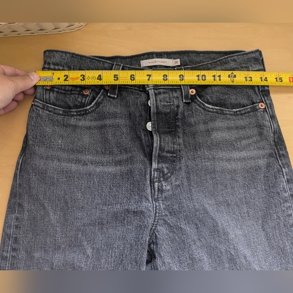 LEVI'S Women Wedgie Straight Size 26x28 Washed Black Color 99% Cotton Prenium - Picture 13 of 16